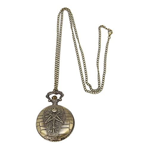 HURRISE Relógio de bolso de quartzo, elegante vintage com estampa de caveira, relógio de bolso práti