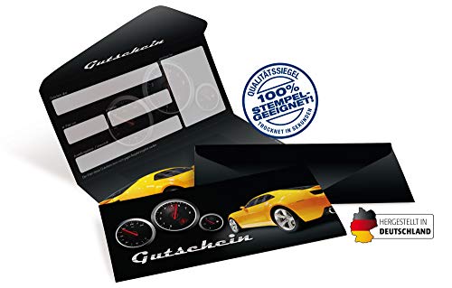 10 Premium-Gutscheinkarten DIN lang verschließbare Faltkarte für 18. Geburtstag, Fahrschule, Sicherheitstraining, Tankstellen, Spritgutschein,
