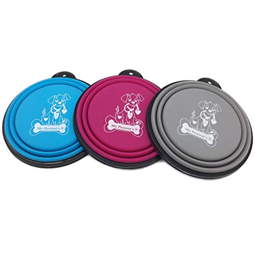 Collapsible Silicone Bowls 3 Pack (XL 25oz Each) with Color Matched Carabiner Clips - Dishwasher Safe BPA FREE Food Grade Silicone Portable Pet Bowls - Foldable for Journeys, Hiking, Kennels & Camping - Image 5