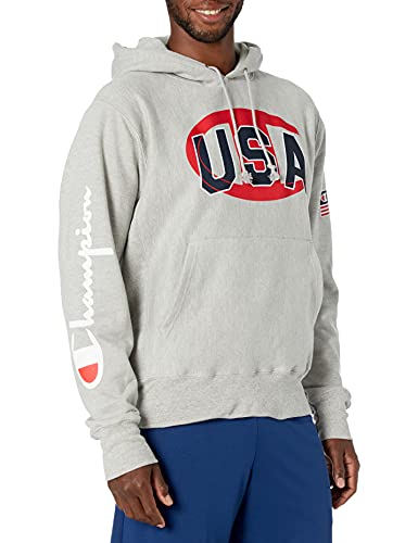 Champion Men's Exclusive Usa Reverse Weave, Oxford Gray Y08377-Hoodie, Medium #TOP8