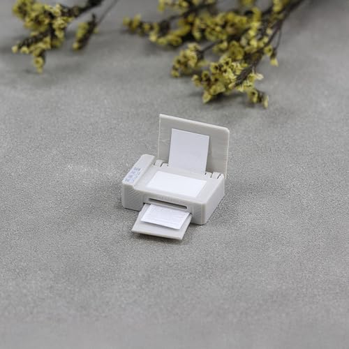 Miniature Printer (Choice of Black/Grey): 1:12 Scale Model for Dollhouse Office, Study, Modern...