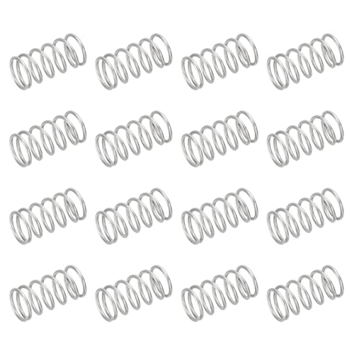 uxcell 50Pcs 304 Stainless Steel Compression Springs, 0.8mm x 8mm x 15mm Small & Tiny Pen Spring for Home Repair & DIY, Workshop & Industrial Use, (Silver Tone)