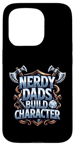 Nerdy Dads Build Character Funny RPG Dice Tabletop Gamer �X�}�z�P�[�X iPhone 15 Pro �p