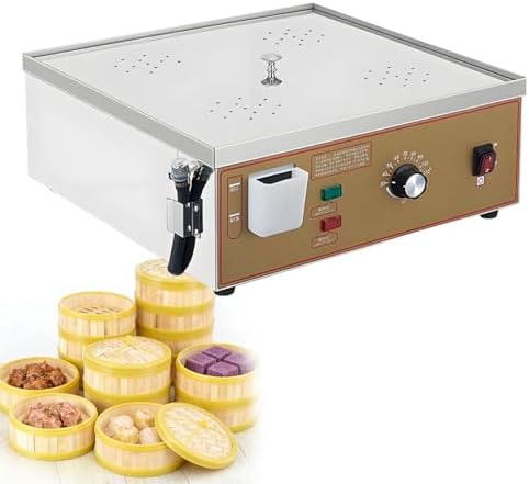 Commercial Electric Steamer for Breakfast - Stainless Steel 6-Hole Bun & Dumpling Machine, Ideal for Home Cooking Asian Cuisine, Perfect for Steamed Rice & Buns