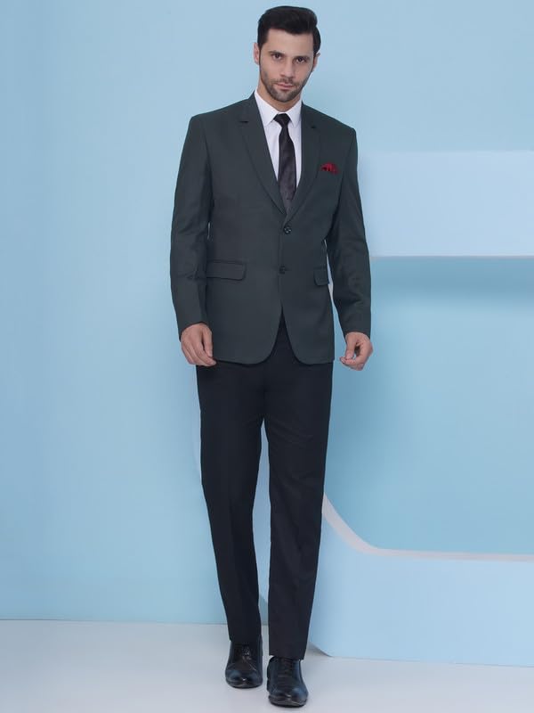 Image of FAVOROSKI Tuxedo Formal Blazers for Men with 2 Pockets | Rayon Slim Fit Single Breasted Blazer | Semi Ethnic Wear Tuxedos | Solid Tuxedo Blazers in Shawl Collar | Blazer for Wedding, Festive, Formal