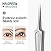 MR.GREEN Ingrown Hair Tweezers Needle Nose Pointed Tips Tweezers For Eyebrows Splinters Blackhead Removal Acne Clip Extractor (Long)