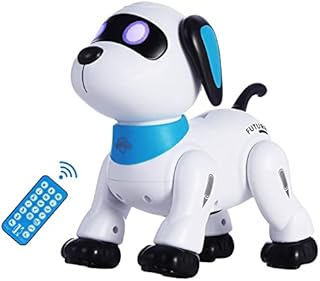 YIMAN Remote Control Robot Dog Toy, Programmable Interactive & Smart Dancing Robots for Kids 5 and up, RC Stunt Toy Dog with Sound LED Eyes, Electronic Pets Toys Robotic Dogs for Kids Gifts