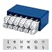 BENECREAT 12 Pack (6mm 1/4") Design Stamps, Metal Punch Stamp Nature Theme Stamping Tool Case - Electroplated Hard Carbon Steel Tools to Stamp/Punch Metal Jewelry Leather Wood