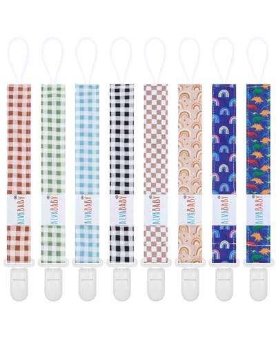 Image of ALVABABY Pacifier Clips 8 Pack Pacifier Binky Paci Holder Leashes for Teethers 8DP20A