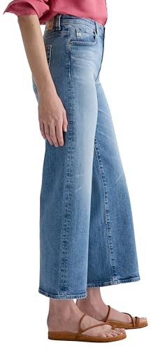 AG Womens Saige Mid Rise Wide Leg Crop4