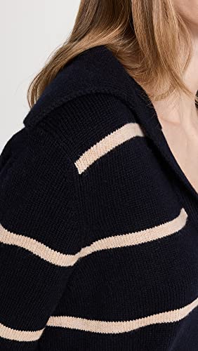 Image of Vince Women's Johny Collar Stripped Easy Sweater