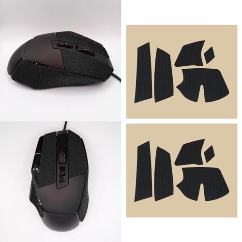 SING F LTD Conjunto de 2 adesivos pretos para mouse para jogos preto com fita antiderrapante e almof