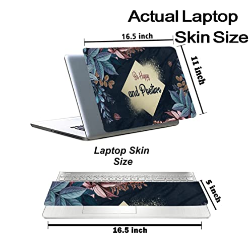 Image of Floral-D14 Top+Wrist Pad Vinyl Laptop Skin /Sticker /Cover for 17 to 17.3 Inches Laptops Laminated-Removable-HD Quality Compatible for Hp-Dell-Sony-Lenovo-Asus etc.(16.5x11 Inches)
