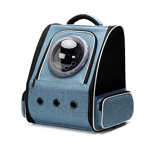 Haustier Rucksack New Pet Bag Cat Raumkapsel Rucksack heraus Tür-Hundetasche Cage Katzen-Tasche Out Mini Große Space Leichte Faltbare (Color : Blue) Cover