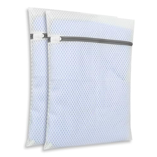 Dreamil Sacchetti per la biancheria, 2 pezzi, in rete resistente, con chiusura lampo, per la biancheria, da viaggio, per evitare deformazioni e pieghe, per maglioni, camicie, biancheria intima (3