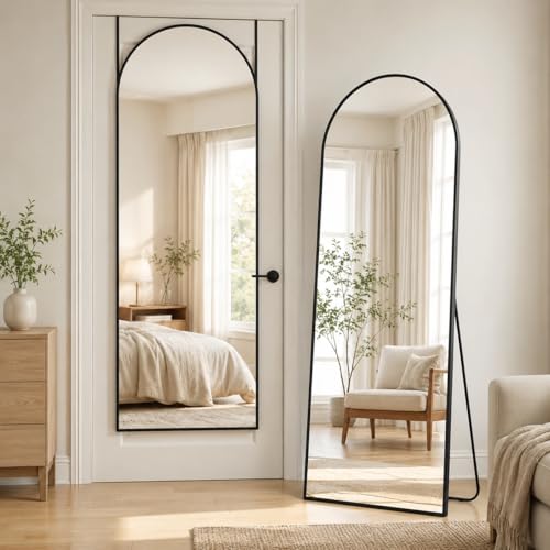 LadyNow 58"x21" Full Length Mirror, Over The Door Mirror,Black