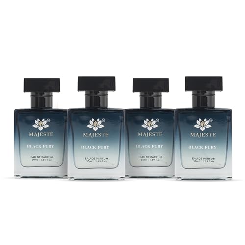 Image of Black Fury by APS Majeste Perfume 50ml | Long Lasting Perfume For Men | | Fresh | Gift Set | Rakhi Gift for Brother | Friendship Day Gift | Corporate Gifts | Gift for Love One | Luxury Gifting | Premuium Gifting | Luxury Scent (Pack of 4)