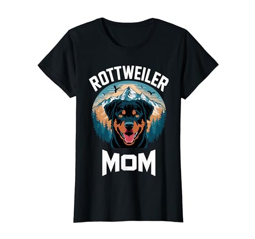Funny Rottweiler Mom Best Rottie Mom Ever T-shirt do Dia da Mãe, Preto
