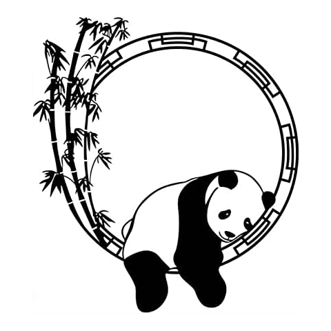 Funiee PVC Environmentally Cute Panda Bamboo Wall Stickers Decals Peel And Stick for Living Room Decals for Girls Boys Kids Bedroom Classroom Nursery Dorm Decorations Cover