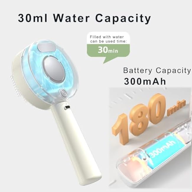 Marchul Pet Steam Brush for Shedding Control, Anti-Static Fine Spray Cat Grooming Brush with Release Button and Tank, Deep Cleaning for Long Short Hair Cats Dogs, White-i6zIygOo