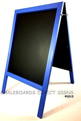 Extra Large Waterproof Blue Heavy Duty Chalkboard A Board Frame Sandwich Pavement Sign Blackboard 1100mm x 610 Doubled Sided