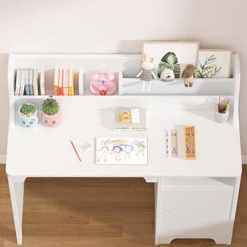 Miniatura 6 de Cherishcradle Escritorio Infantil Con Silla De Madera Con Estantes Y Taquilla, Escritorio Infantil Con Silla De Madera, Mesa De Aprendizaje Multifuncional Para Niños Y Niñas De 3 Años