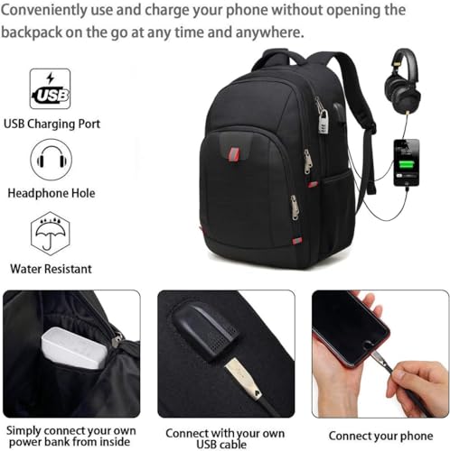 Image of Della Gao Travel Laptop Backpack, Anti Theft Backpack for Men and Women with USB Charging Port Business Computer Backpack Bag