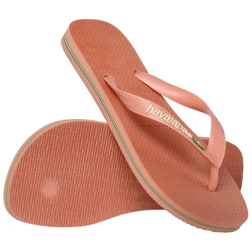 Havaianas Women's Brazil Logo Flip Flops Sandals, Pink Clay, 7/84