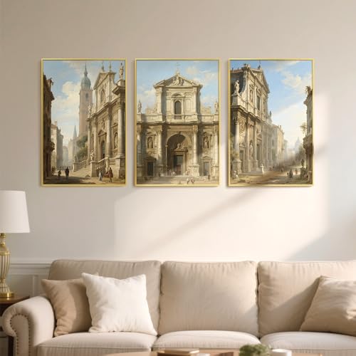 Image of upsimples 24x36 Poster Frame Gold 3 Pack, Scratch-Proof Picture Frames 24 x 36 for Photo Gallery - Slide-In Strips, Horizontal or Vertical Wall Mounting