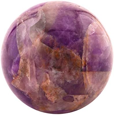 Healing Crystals for Beginners, Crystals and Gemstones Sphere, Mindfulness Gifts-Witchcraft Supplies-Meditation & Spiritual Gifts for Women, Crystal Ball with Book & Stand (Amethyst, 40-50MM)