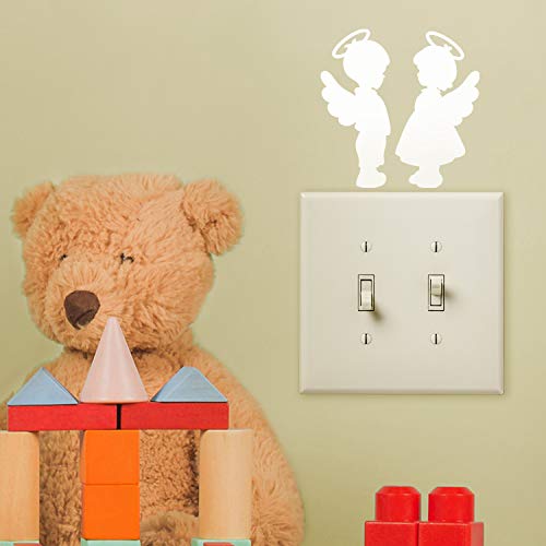 Set de 2 vinilos decorativos de ángeles para pared miniatura 2