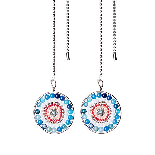 Image of LONGSHENG Mandala Beads Tree of Life Fan Pull Chain Fan Light Replacement Extender Pull Chain, Pack of 2