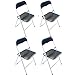 Pack de 4 Sillas Plegables de Metales y Polipiel en Colores de Negro 81 x 46.5 x 44 cm, Silla Aluminio, Silla Plegable,Taburete, Sillones,Banco,Banqueta