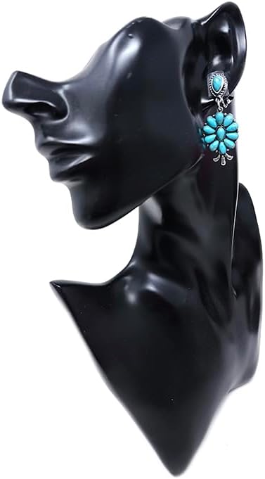 Western Squash Blossom Clip-On Earrings Navajo - Image 2