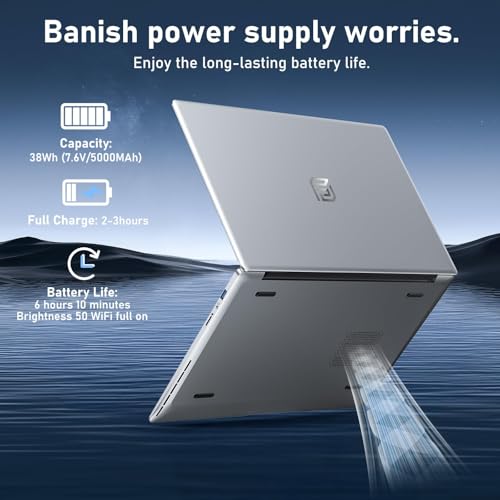 Image of Laptop Computer, 15.6 Inch Lap Top PC 2025, Win 11 Pro, 8GB RAM 256GB SSD, N4000 Processor, FHD Display 1920*1080P, WIFI5, BT4.2, Thin & Light, 5000mAh Battery, HDMI, for Student Office Business