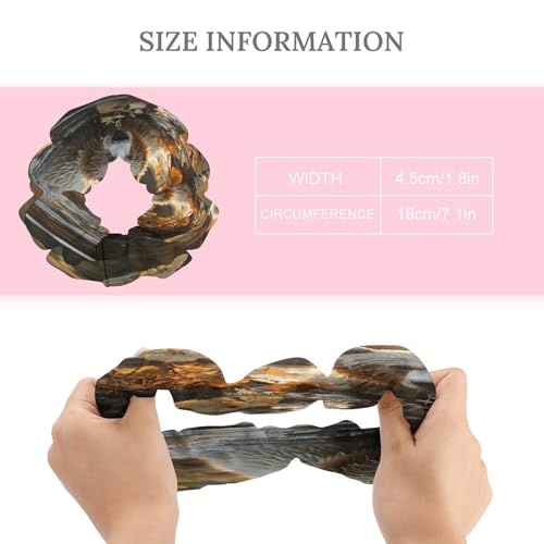 Bear Crossing The River Scrunchies Elastic Hair Ties Big Ponytail Holders for Thick Curly Hair No Tug Scrunchies Hair Fashion Hair Bands Cute Hair Ties for Women