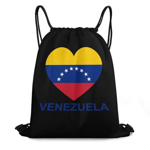 Love Venezuela Drawstring Backpack Durable Sport Gym Bags Daypack for Men Women 35 * 42cm