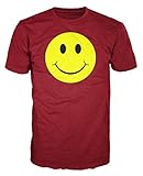 ofwgkta striped shirt Selbstmontage Smiley Face Acid House Funny T-shirt (L, Brick Red)