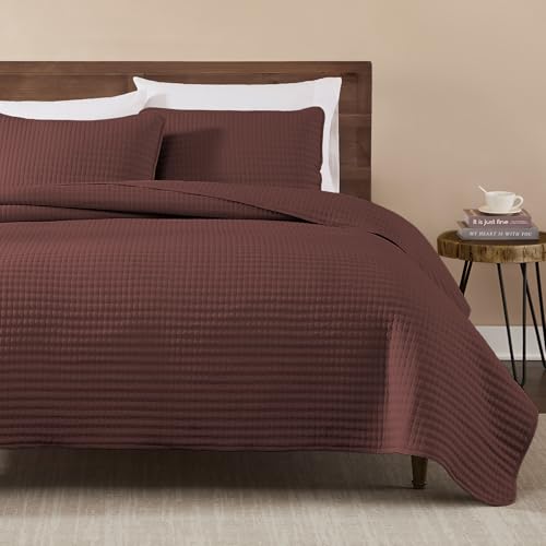 WRENSONGE Quilts King Size, 3 Pieces Red Lightweight Soft Quilts King Size Sets for All Seasons, Summer King Quilt Bedding Set Bedspread Coverlet Suitable for Bed, Couch, Quilt Blanket Red K