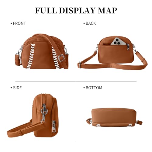 Image of XSUIOY Baseball Crossbody Purses for Women Mom Sport Small Baseball Shoulder Bag Vegan Leather Softball Handbags