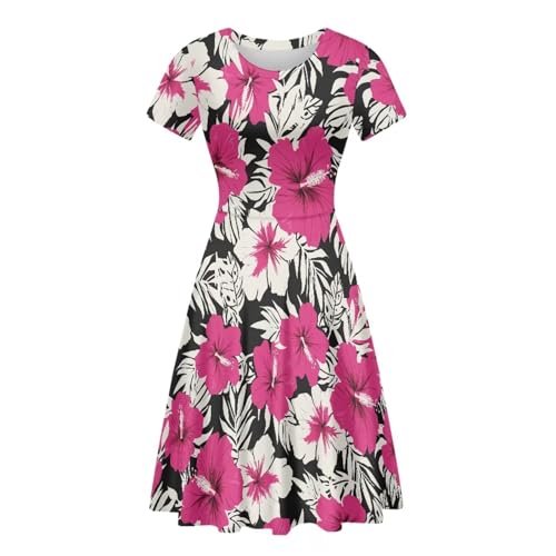 Image of Biyejit Women's Summer Casual Short Sleeve T-Shirt Swing Dress Crew Neck Plus Size S-4XL