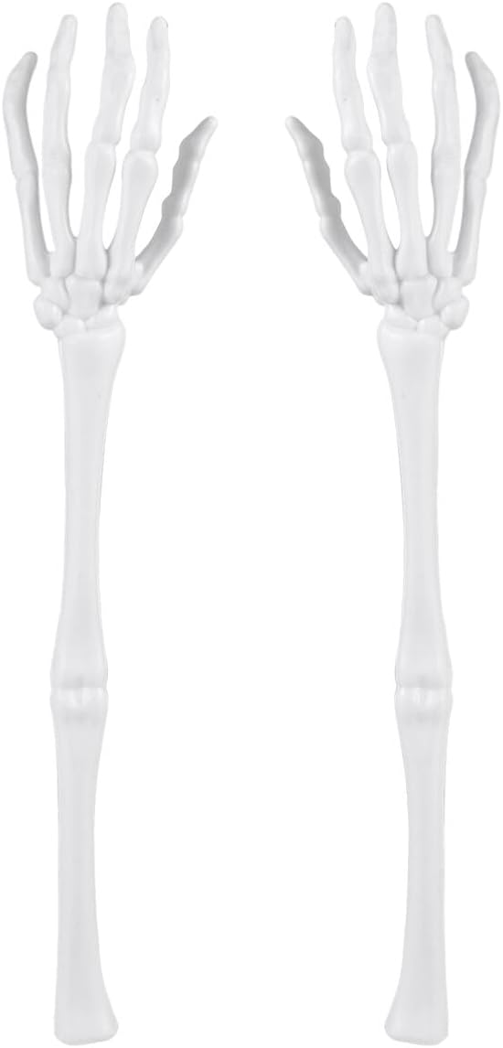 VICASKY 2pcs Skeleton Salad Tongs Creative Halloween Kitchenware Decorative Tableware for Parties Handle for Mixing Unique Design for Horror Fans