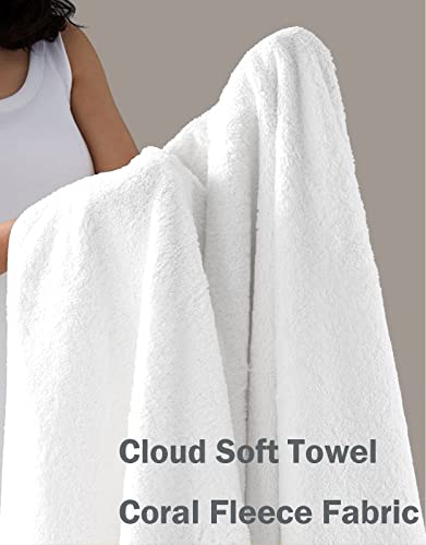 Green Essen Set Of 4 White Bath Towels 35"X70" Quick-Dry High Absorbent Shower Towel Soft Plush Towel For Bathroom Guests Pool Gym Camp Travel College Dorm Towel Set(4 Pack Bath Towel) #TOP5