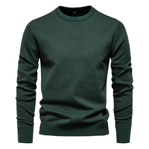 Pull col rond en tricot de coton doux pour homme frileux