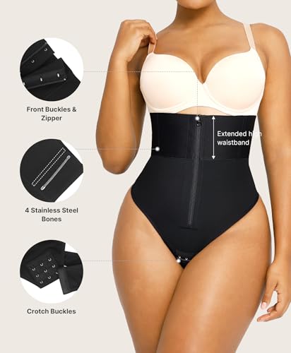 Image of SHAPELLX Thong Shapewear Tummy Control Underwear for Women High Waisted Body Shaper