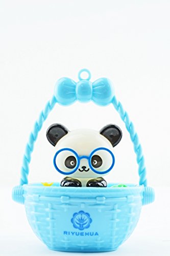 6goodeals Mstechcorp, Muti-Set Solar Toy Dancing Cute Baby Animal in a Basket Plastic Bobble Head for Home and Car Decor Gift (1, Baby Panda Blue)