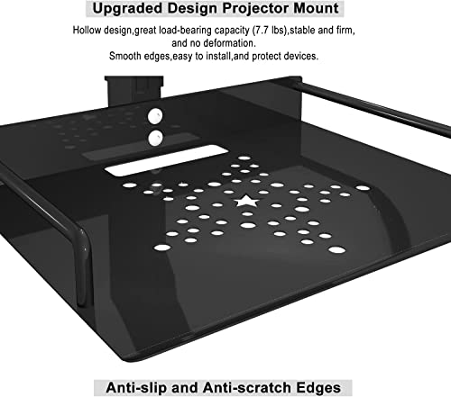 Universal Projector Ceiling Mount, Projector Mounting For Ceiling, Projector Stand, Projector Shelf Holder For Wall, Height Adjustable, In-Tube Wire Management, 7.7Lbs Load Capacity #TOP6