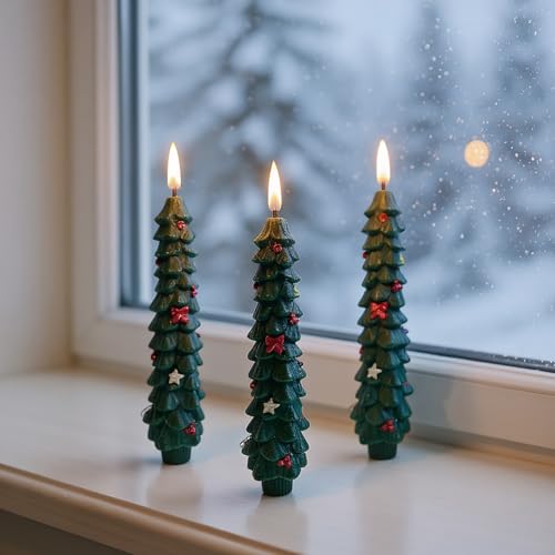Velas LED sin llama con control remoto y luz parpardeante de mesa para Navidad 3
