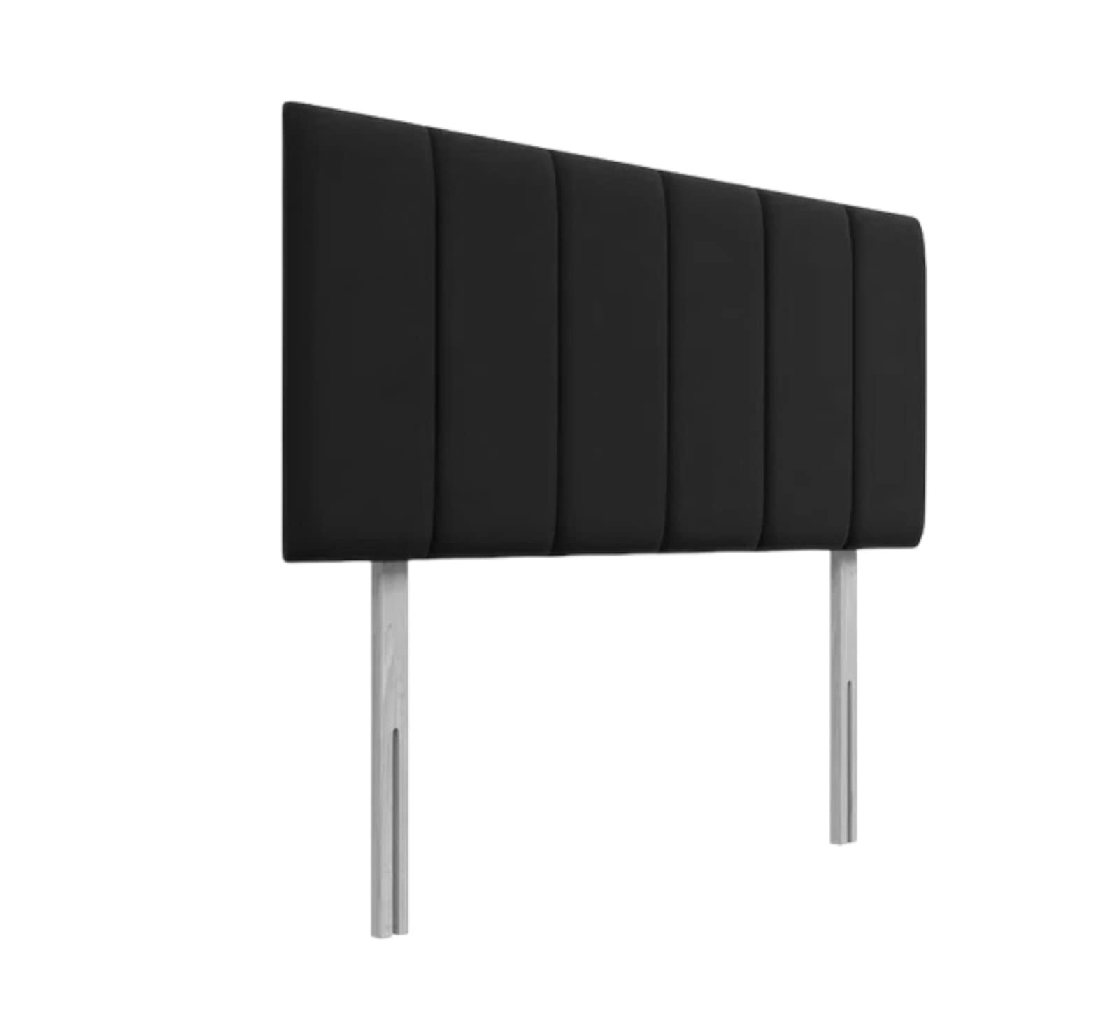 STOREX Plush Fabric Padded Lined Headboard For Devan Bed Bedroom Furniture Size 2Ft 6Inch/ 3Ft/ 4Ft/ 4Ft 6Inch/ 5Ft /6Ft -20 Inch Height 20inch (Black, 20inch Height 4FT Small Double)