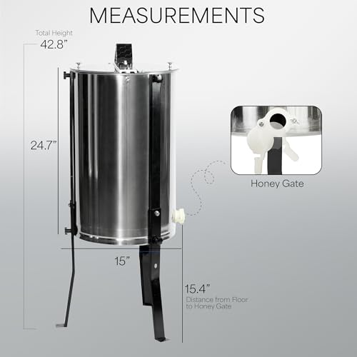 Vivo FBA_BEE-V002 Honey Extractor 2 Frame Stainless Steel Ss Honeycomb Manual Crank Spinner Bee-V002 thumb #1